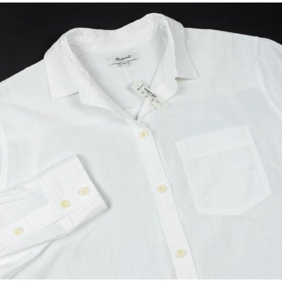 Madewell Oversized Ex-Boyfriend Tunic Shirt Women's Small Solid White NG910 - Picture 7 of 15